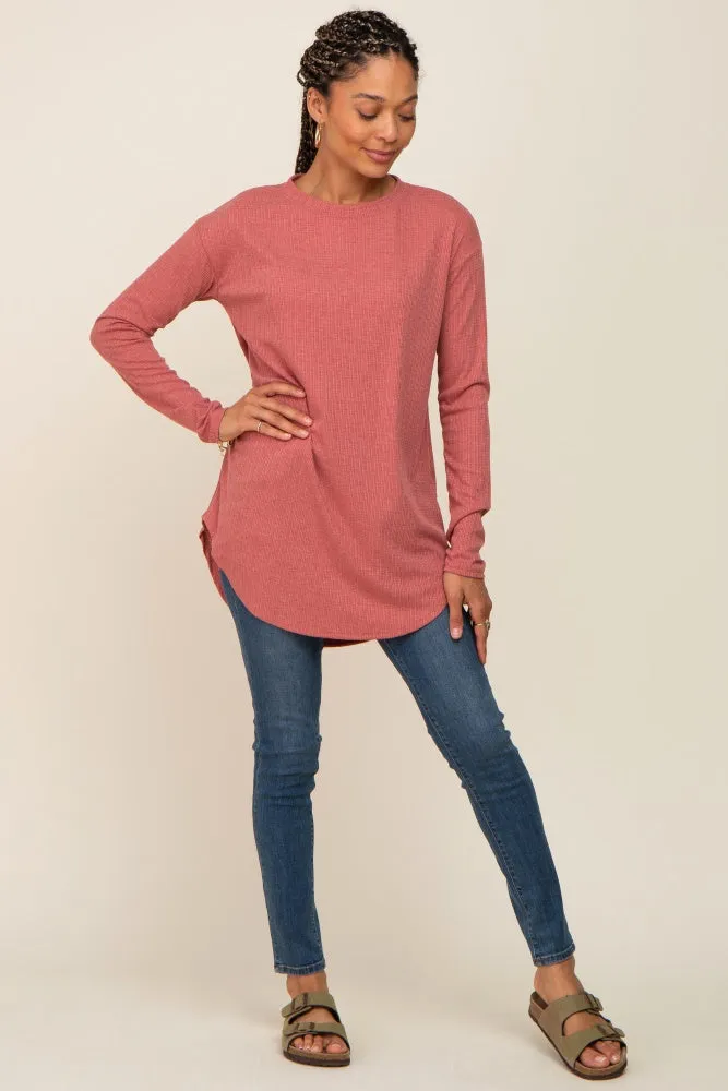 Salmon Long Sleeve Ribbed Top sold by Pinkblush product image thumbnail 4