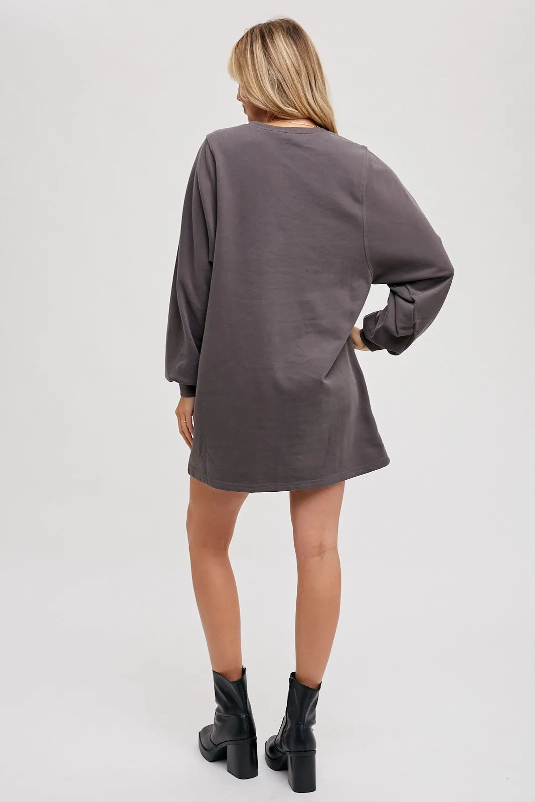 Charcoal Ultra Soft Sweatshirt Dress sold by Pinkblush product image thumbnail 4