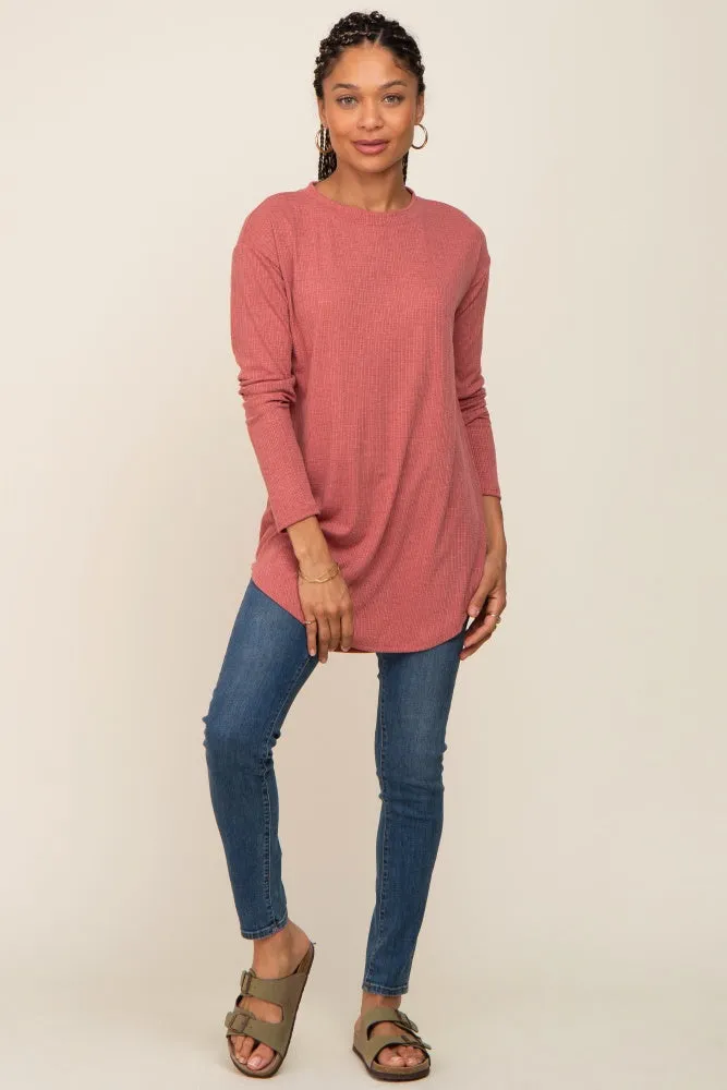 Salmon Long Sleeve Ribbed Top sold by Pinkblush product image thumbnail 5