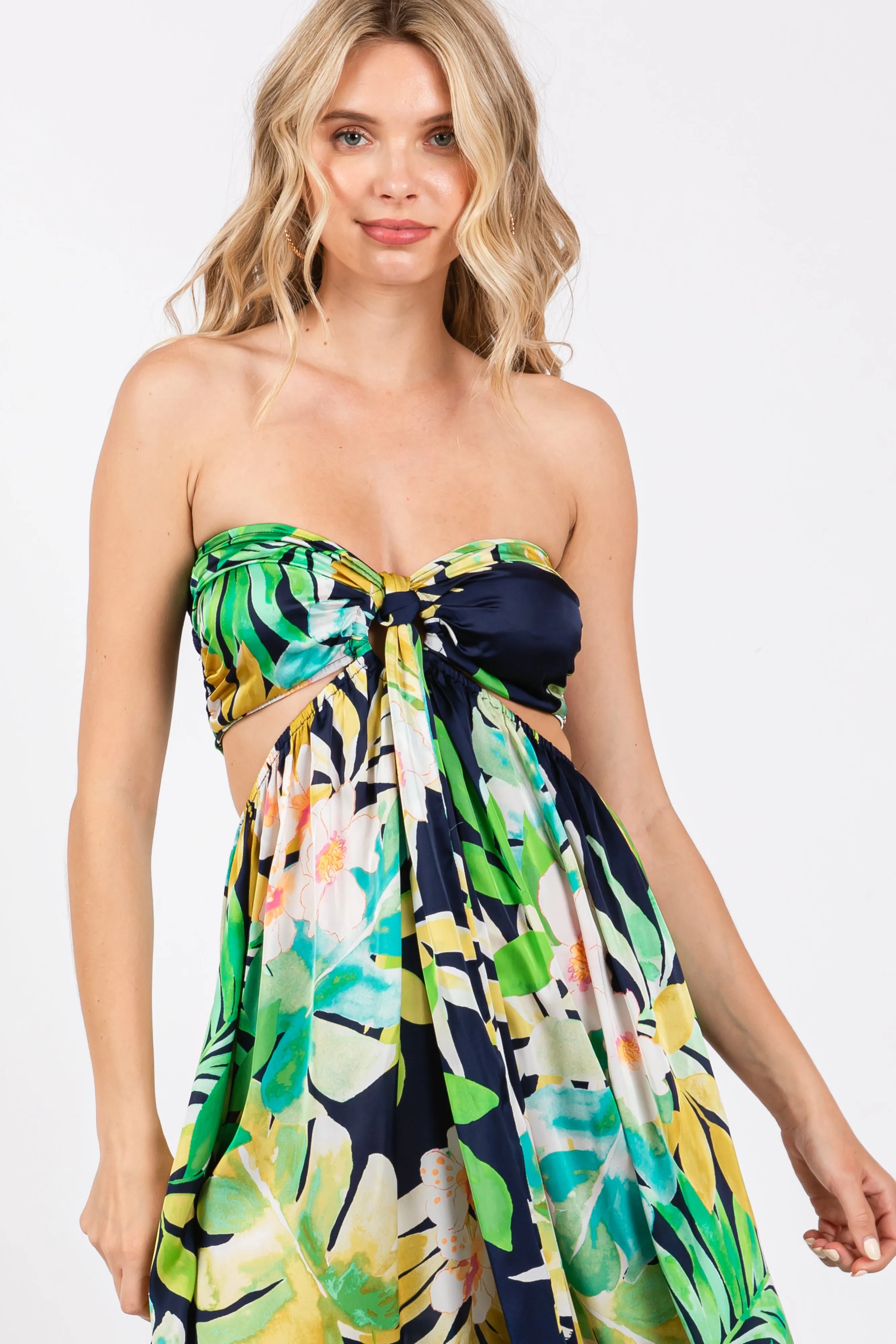Green Floral Cutout Maxi Dress sold by Pinkblush product image thumbnail 4