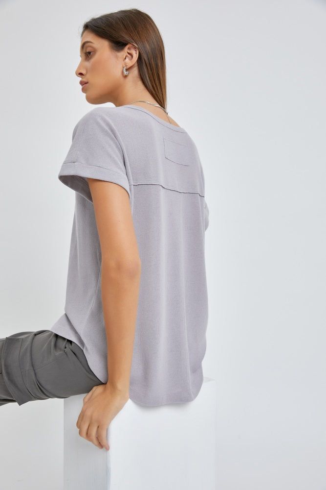 Grey Short Dolman Sleeve Top sold by Pinkblush product image thumbnail 2