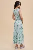 Light Blue Rose Print Ruched Mesh Dress sold by Pinkblush
