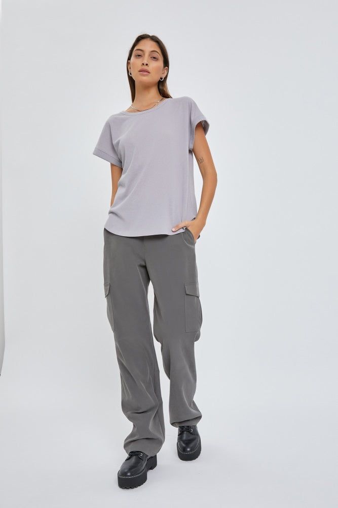 Grey Short Dolman Sleeve Top sold by Pinkblush product image thumbnail 3