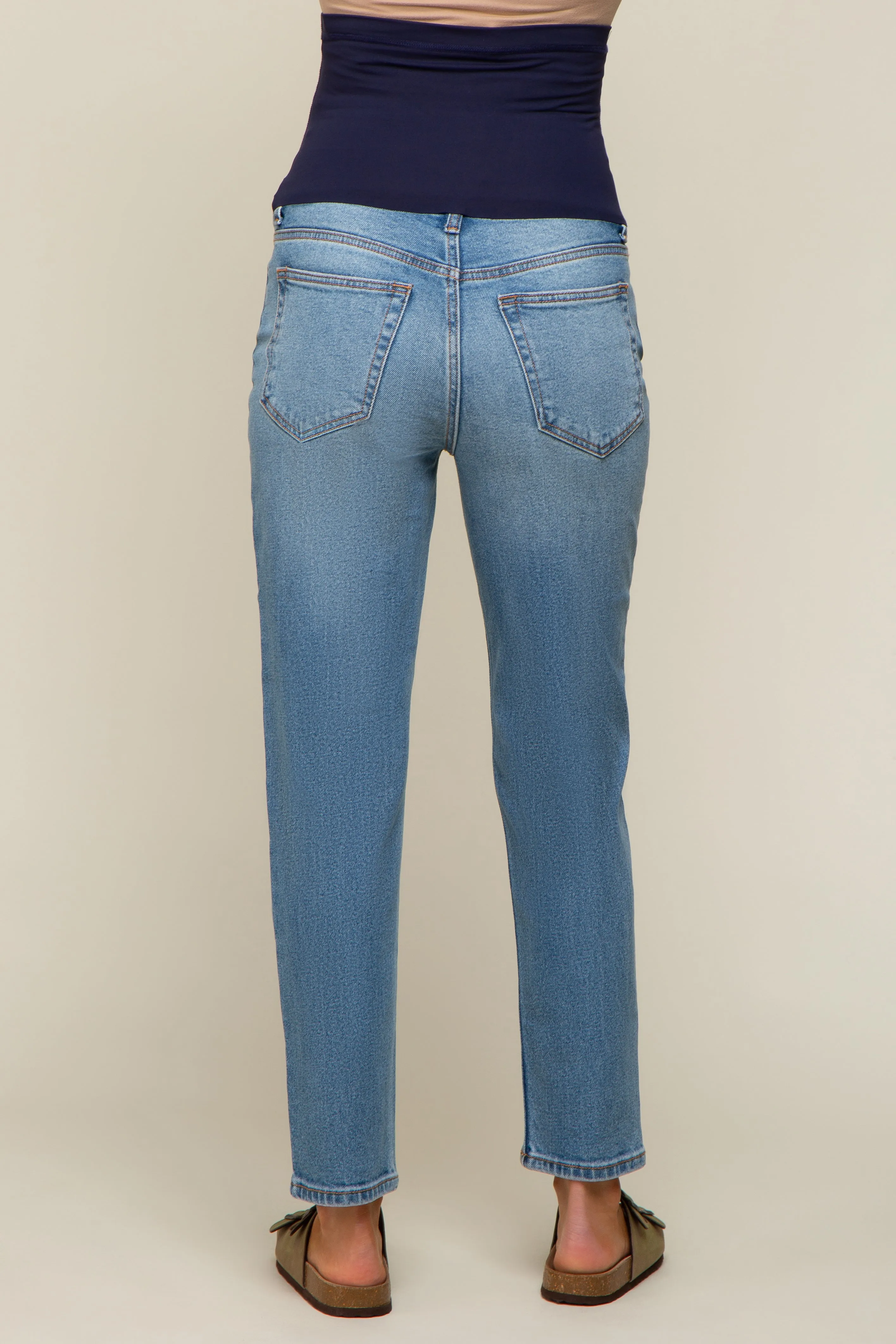 Navy Blue Basic Maternity Leggings sold by Pinkblush product image thumbnail 5