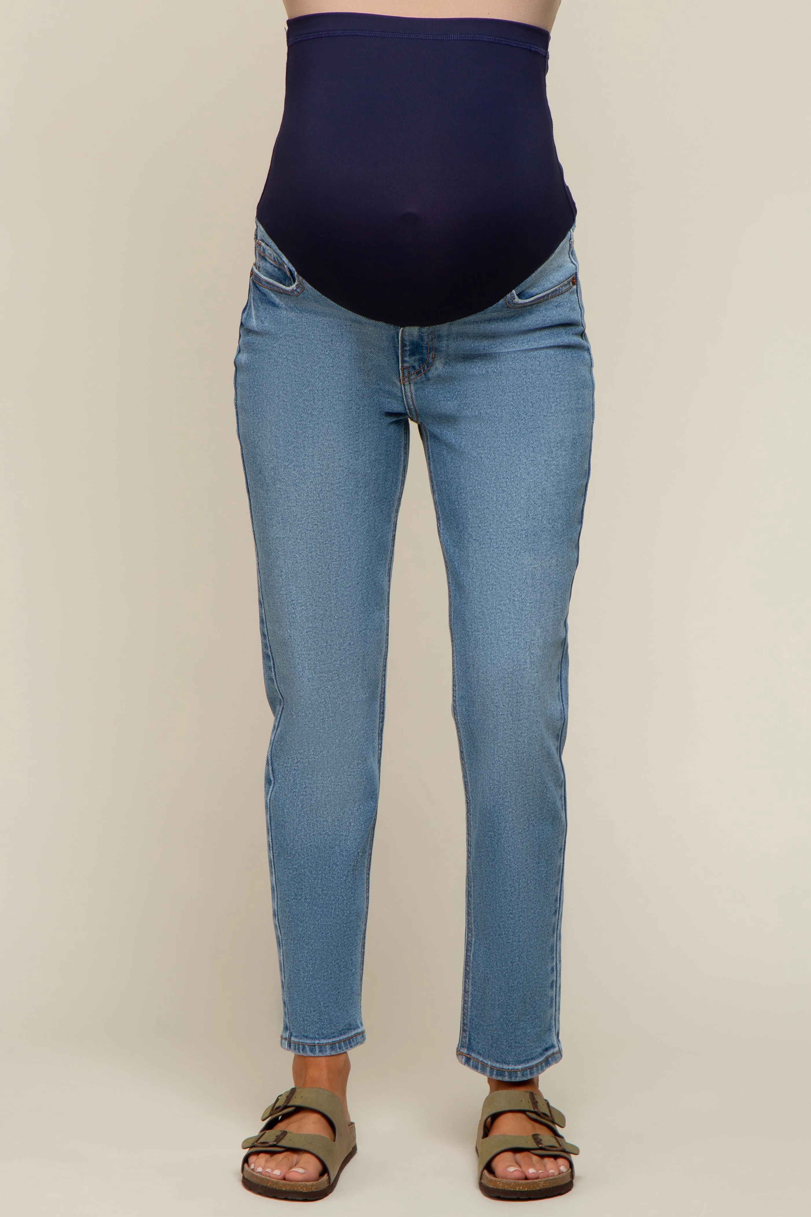 Navy Blue Basic Maternity Leggings sold by Pinkblush product image thumbnail 3