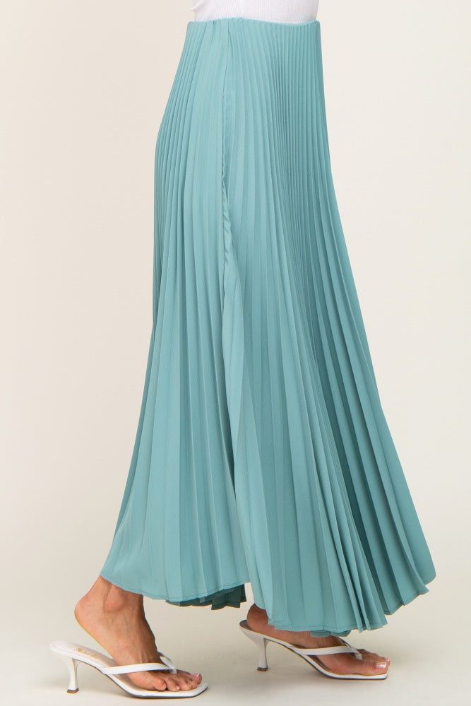 Light Olive Pleated Maxi Skirt sold by Pinkblush product image thumbnail 3
