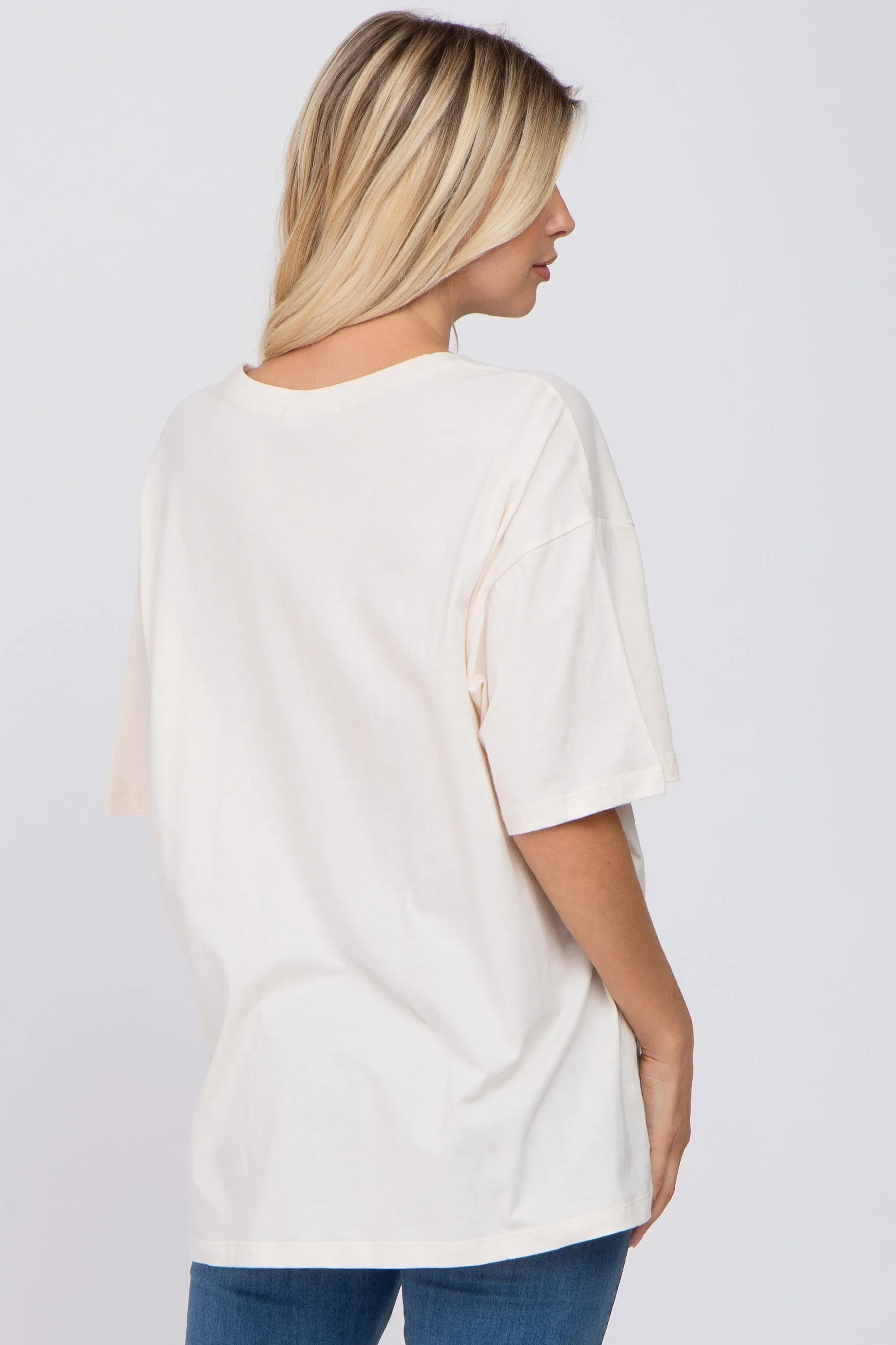 Ivory Basic Oversized Tee sold by Pinkblush product image thumbnail 3