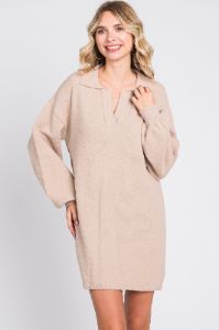 Taupe Mini Sweater Dress sold by Pinkblush
