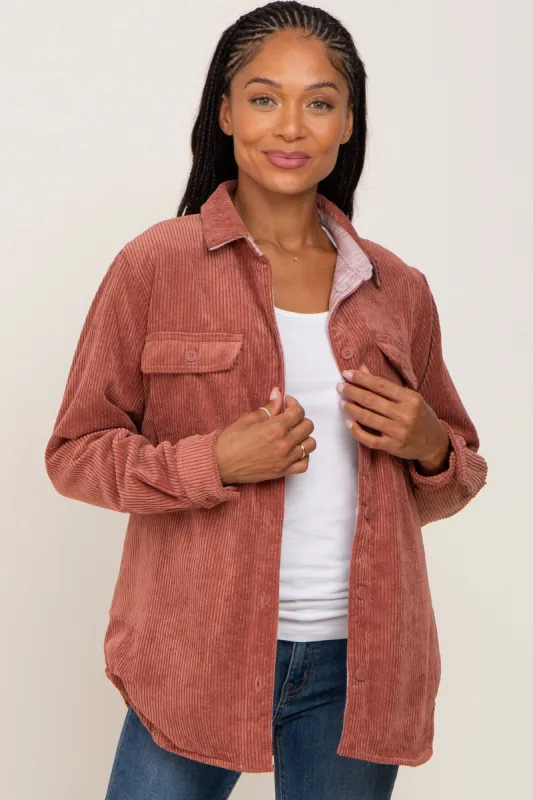 Rust Reversible Shirt Jacket sold by Pinkblush