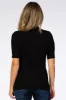 Black Soft Brushed Knit Mock Neck Top sold by Pinkblush
