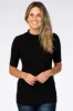 Black Soft Brushed Knit Mock Neck Top sold by Pinkblush