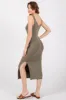 Olive Short Sleeve Ruched Dress sold by Pinkblush
