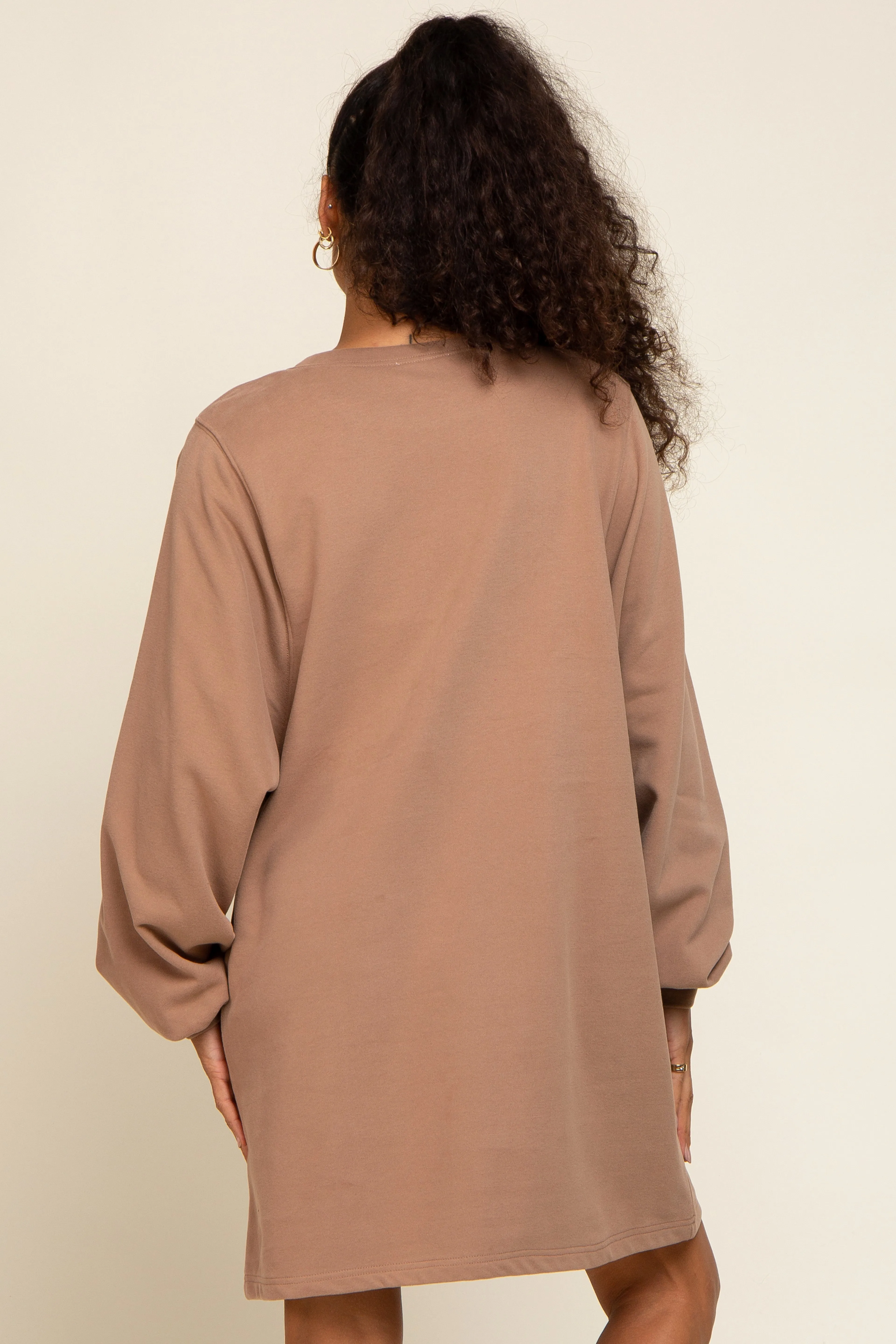 Mocha Ultra Soft Sweatshirt Dress sold by Pinkblush product image thumbnail 3
