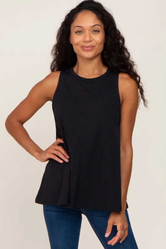 Black Heathered Tank Top sold by Pinkblush