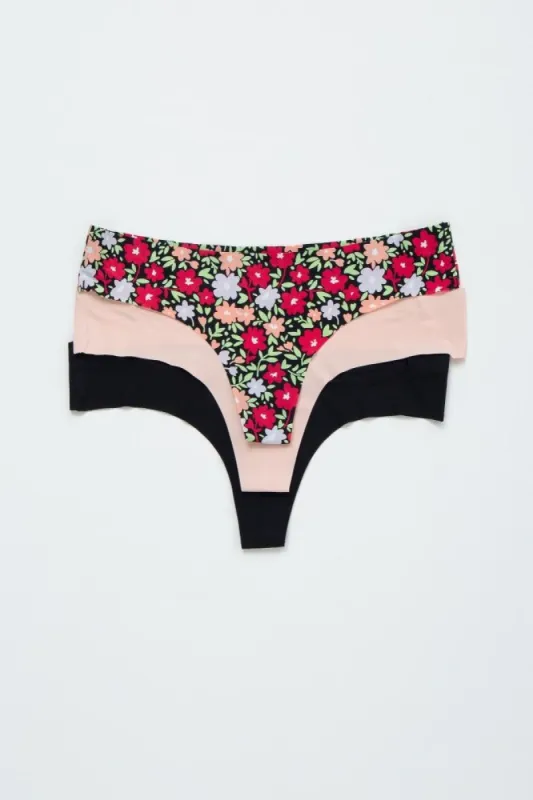 Multi-Color Floral Seamless Thong Maternity Underwear Set sold by Pinkblush