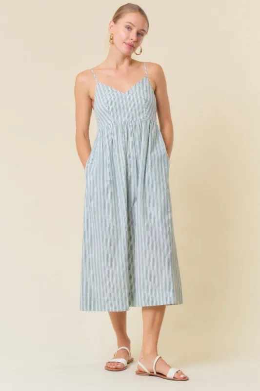 Yellow Blue Multi Colored Striped Cami Midi Dress sold by Pinkblush