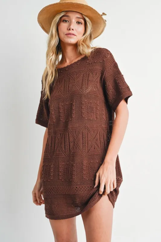 Chocolate Knit Shift Dress sold by Pinkblush