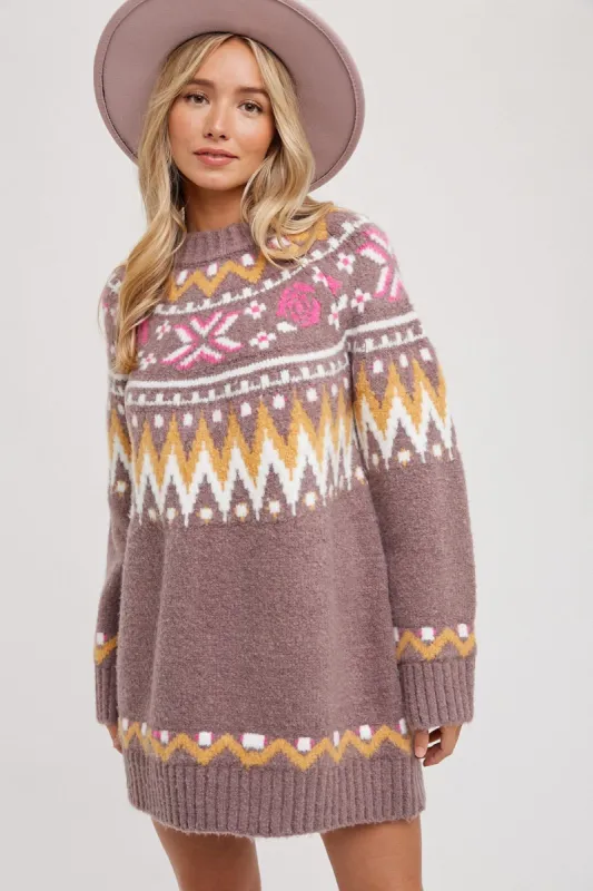 Coco Fair Isle Sweater Dress sold by Pinkblush