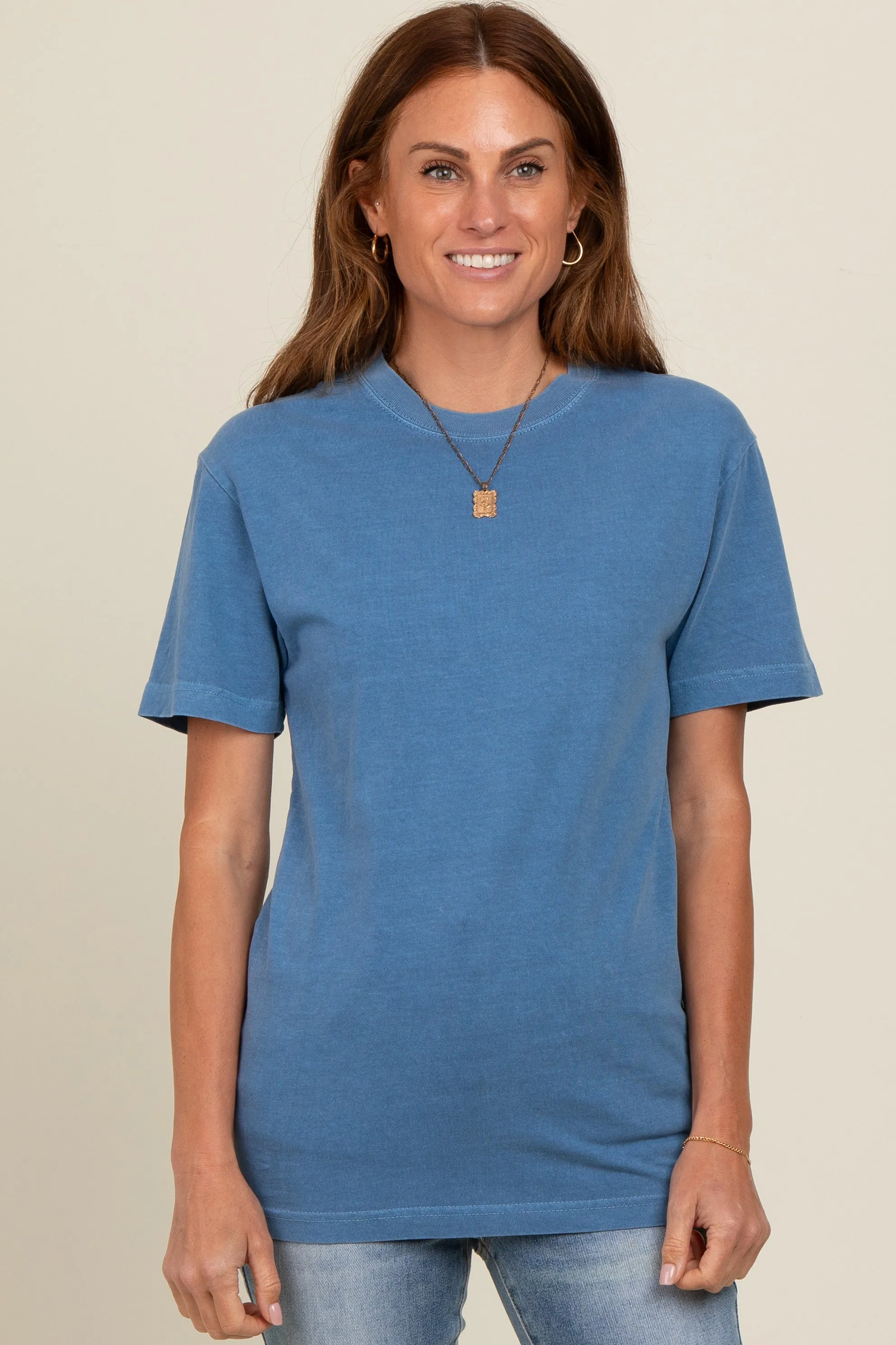 Blue Basic T-Shirt sold by Pinkblush