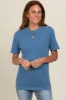 Blue Basic T-Shirt sold by Pinkblush