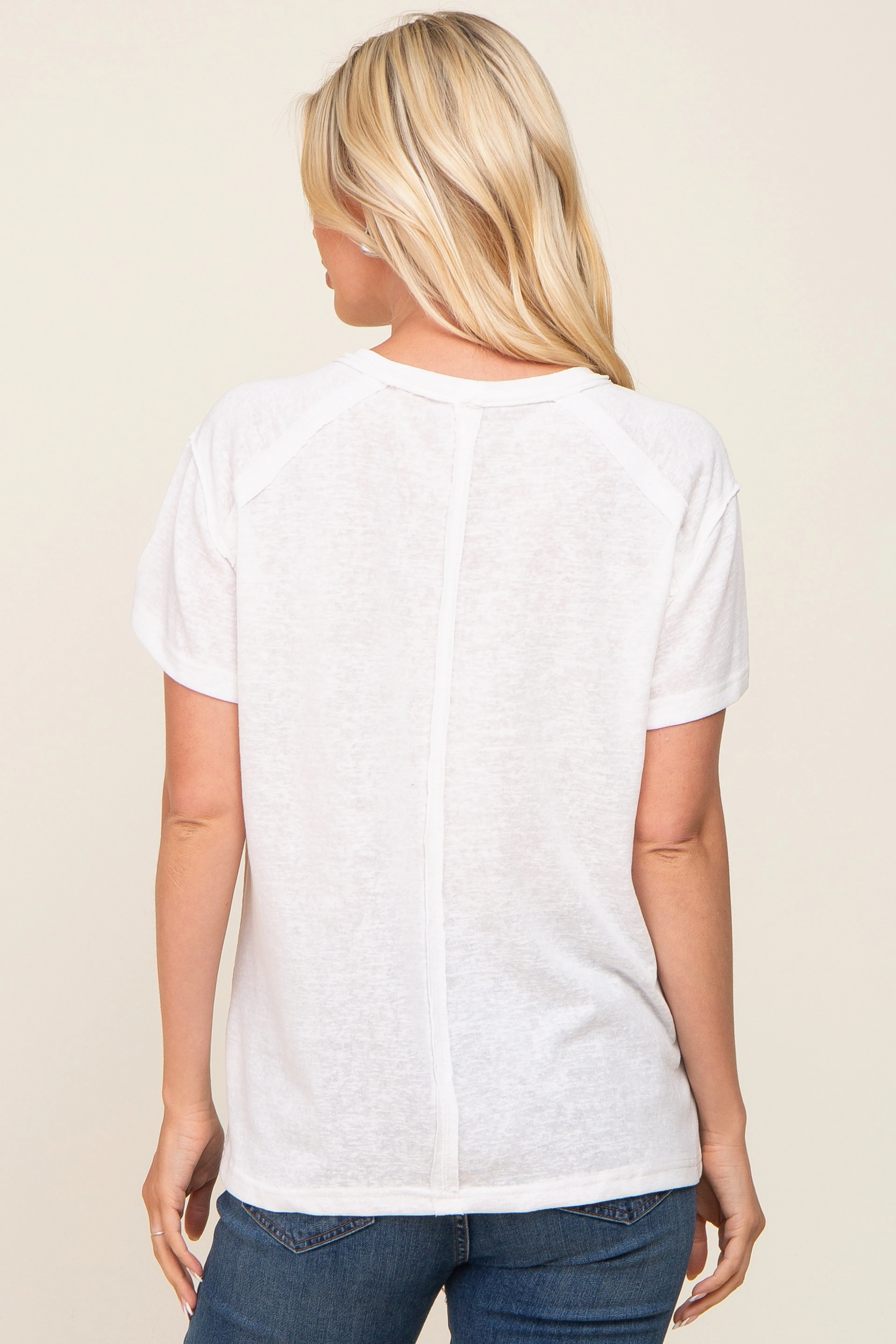 White Raw Hem Tee sold by Pinkblush product image thumbnail 3