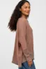 Mocha Soft Brushed Knit Dolman Sleeve Side Slit Top sold by Pinkblush