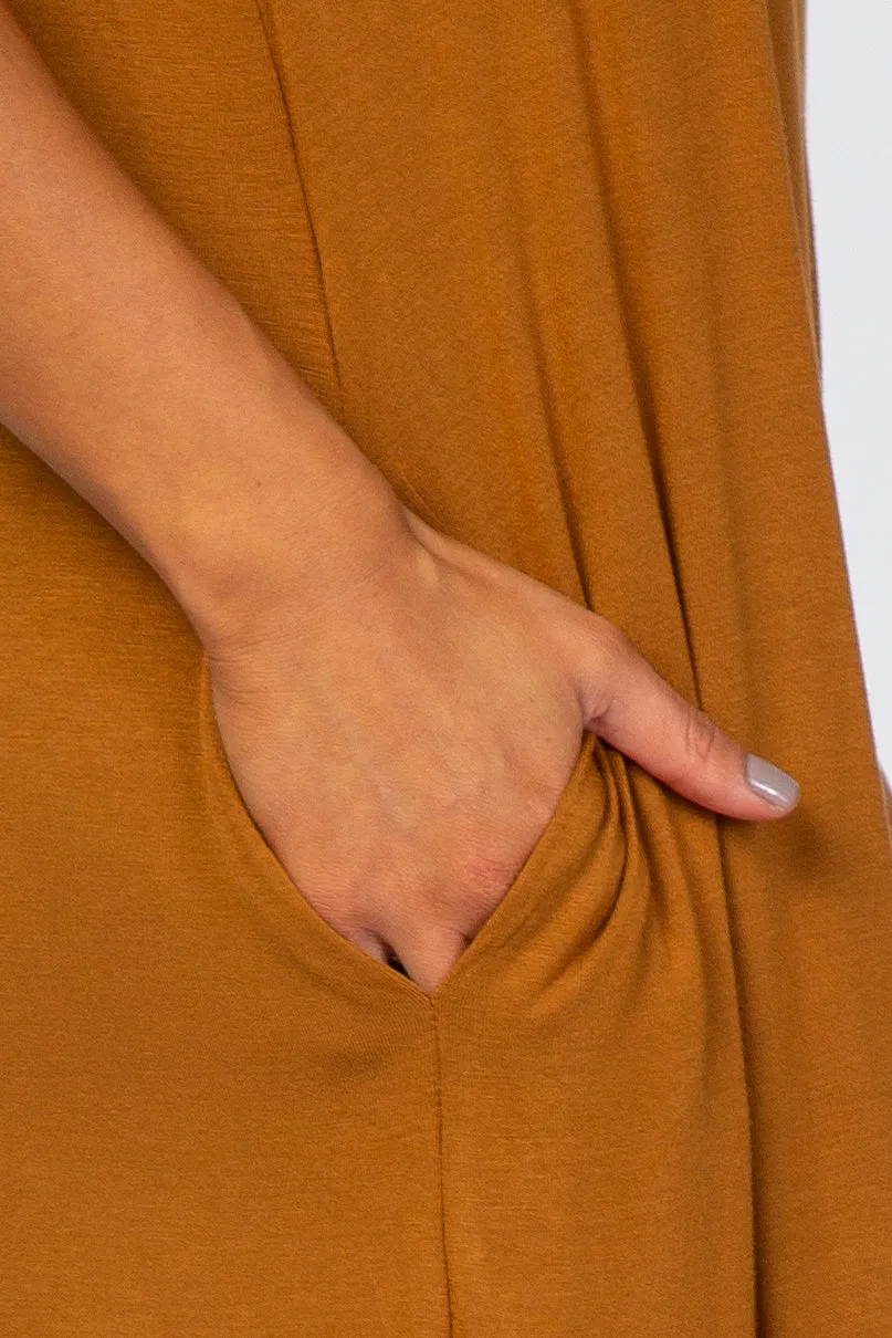 Camel Cross Back Wide Leg Jumpsuit sold by Pinkblush product image thumbnail 4