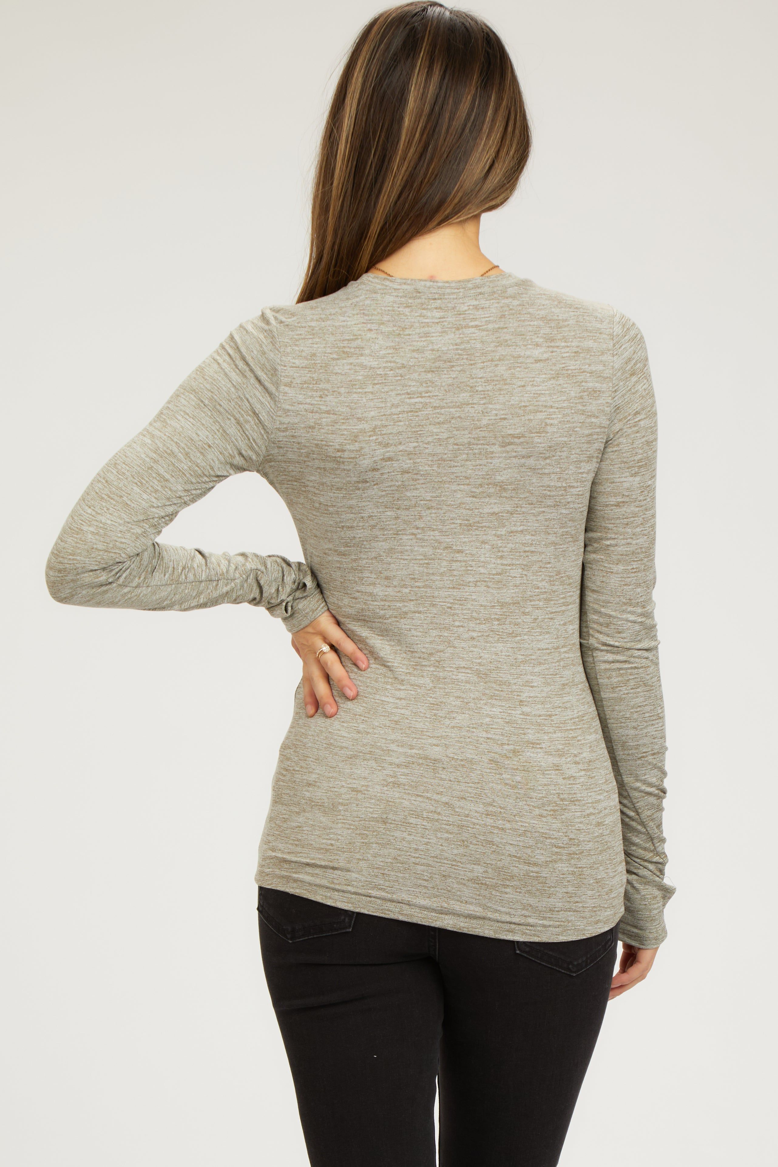 Gray Active Long Sleeve Maternity Top sold by Pinkblush product image thumbnail 3