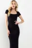 Black Ribbed Scoop Neck Maxi Dress sold by Pinkblush
