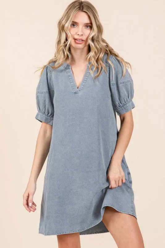 Blue Denim Pocketed Dress sold by Pinkblush
