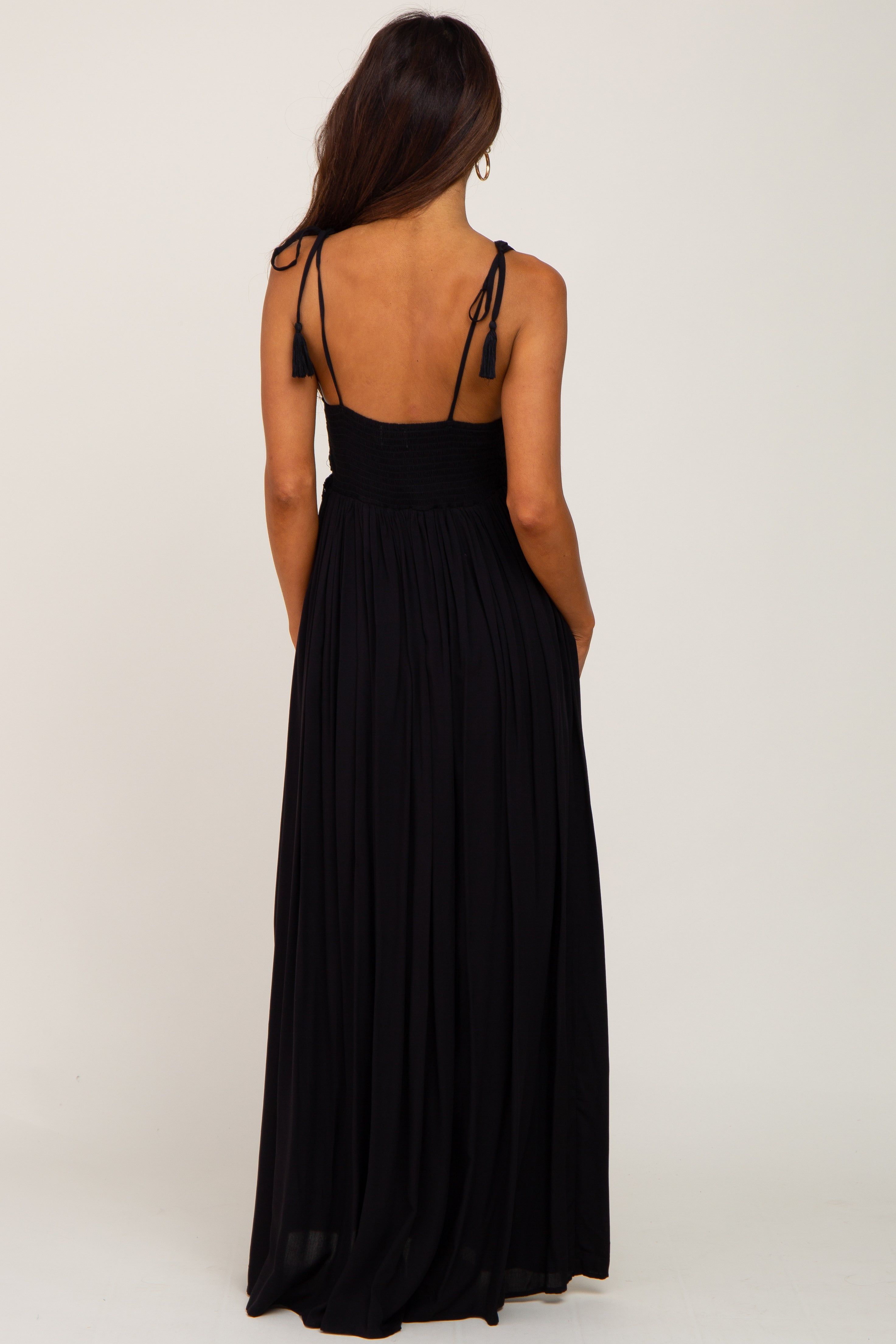 Black Crochet Lace Maxi Dress sold by Pinkblush product image thumbnail 3