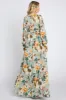 Mint Green Floral Chiffon Wrap Front V-Neck Long Sleeve Maxi Dress sold by Pinkblush