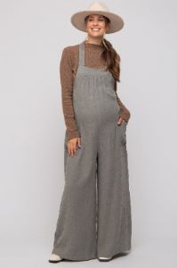 Light Olive Wide Leg Tie Back Maternity Overalls sold by Pinkblush