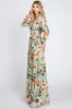 Mint Green Floral Chiffon Wrap Front V-Neck Long Sleeve Maxi Dress sold by Pinkblush
