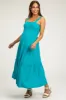 Turquoise Sleeveless Tiered Maternity Maxi Dress sold by Pinkblush