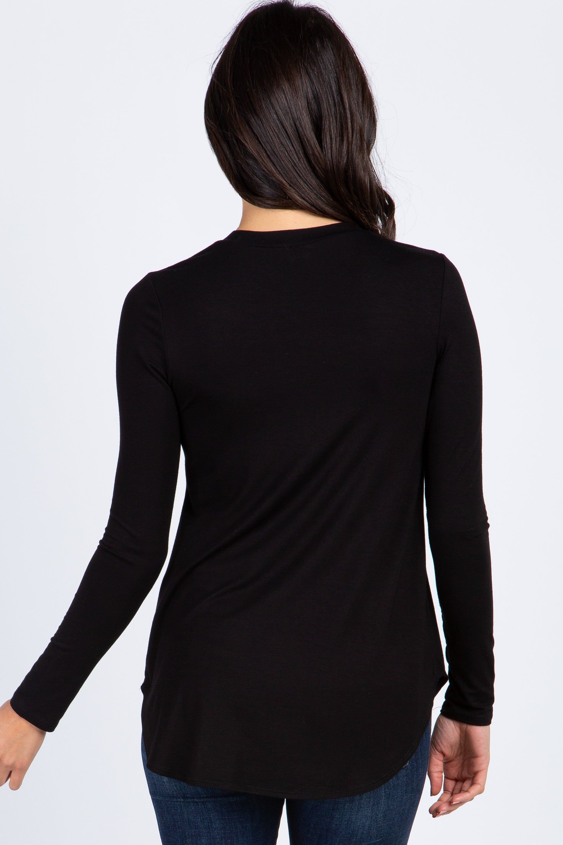 Black Basic Long Sleeve Top sold by Pinkblush product image thumbnail 4