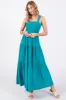 Turquoise Sleeveless Tiered Maternity Maxi Dress sold by Pinkblush
