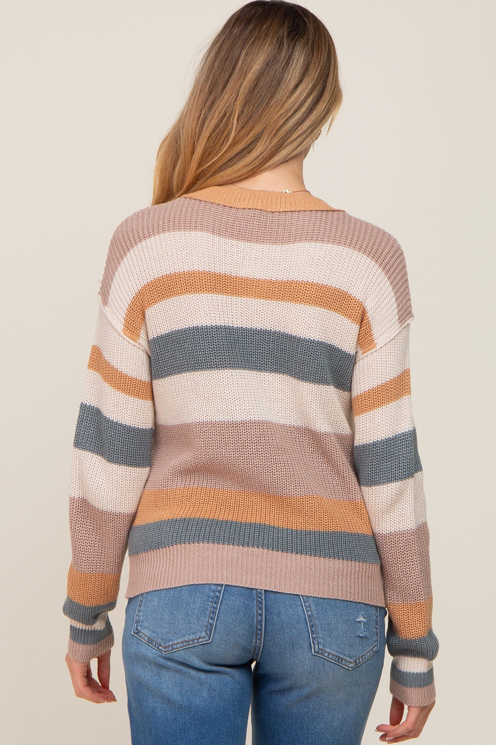 Multi-Color Striped Maternity Sweater sold by Pinkblush product image thumbnail 3