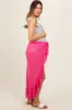 Pink Sheer Ruffle Accent Maternity Cover Up sold by Pinkblush