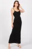 Black Ribbed Fitted Maternity Maxi Dress sold by Pinkblush