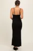 Black Ribbed Fitted Maternity Maxi Dress sold by Pinkblush