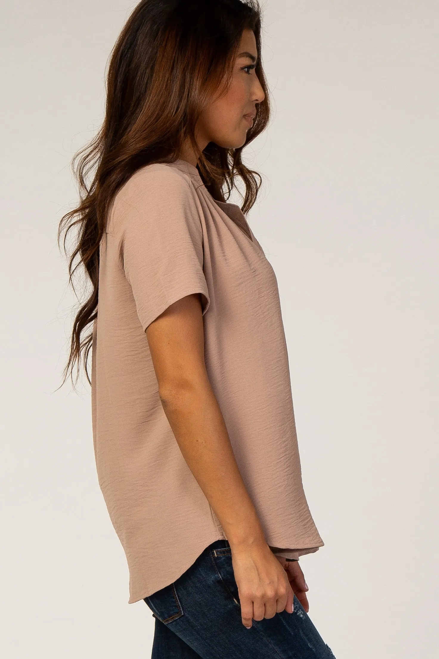 PinkBlush Mauve V-Neck Blouse sold by Pinkblush product image thumbnail 2