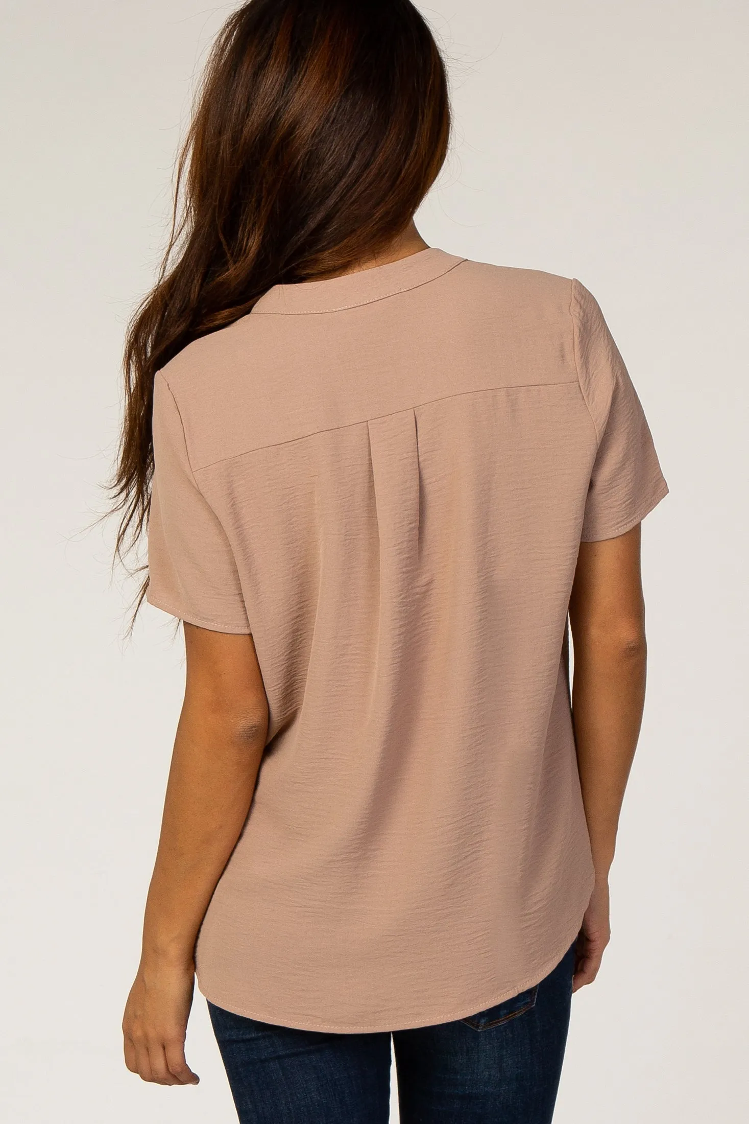 PinkBlush Mauve V-Neck Blouse sold by Pinkblush product image thumbnail 3