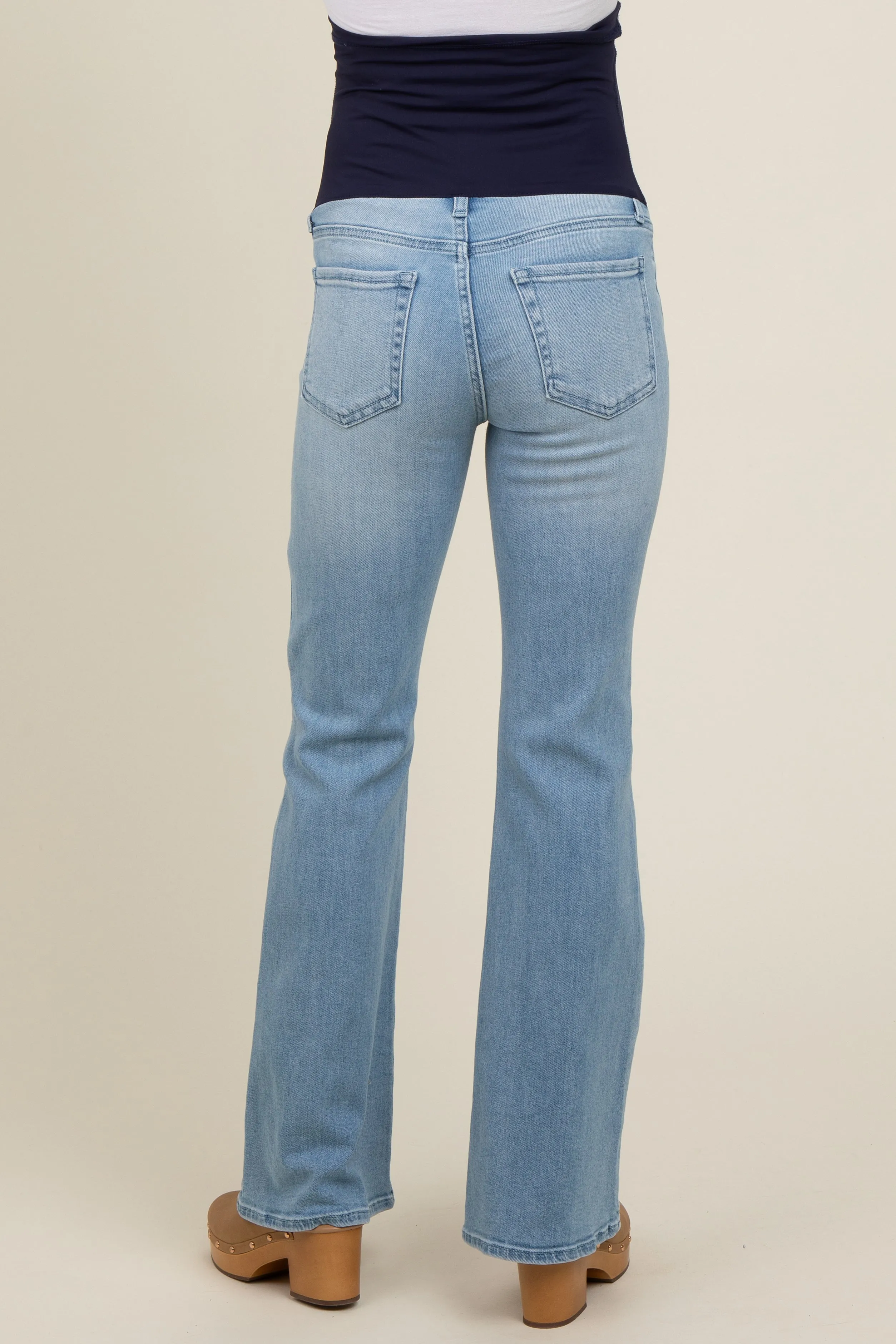 Light Blue Flare Leg Maternity Jeans sold by Pinkblush product image thumbnail 5