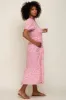 Pink Floral Smocked Short Sleeve Midi Dress sold by Pinkblush