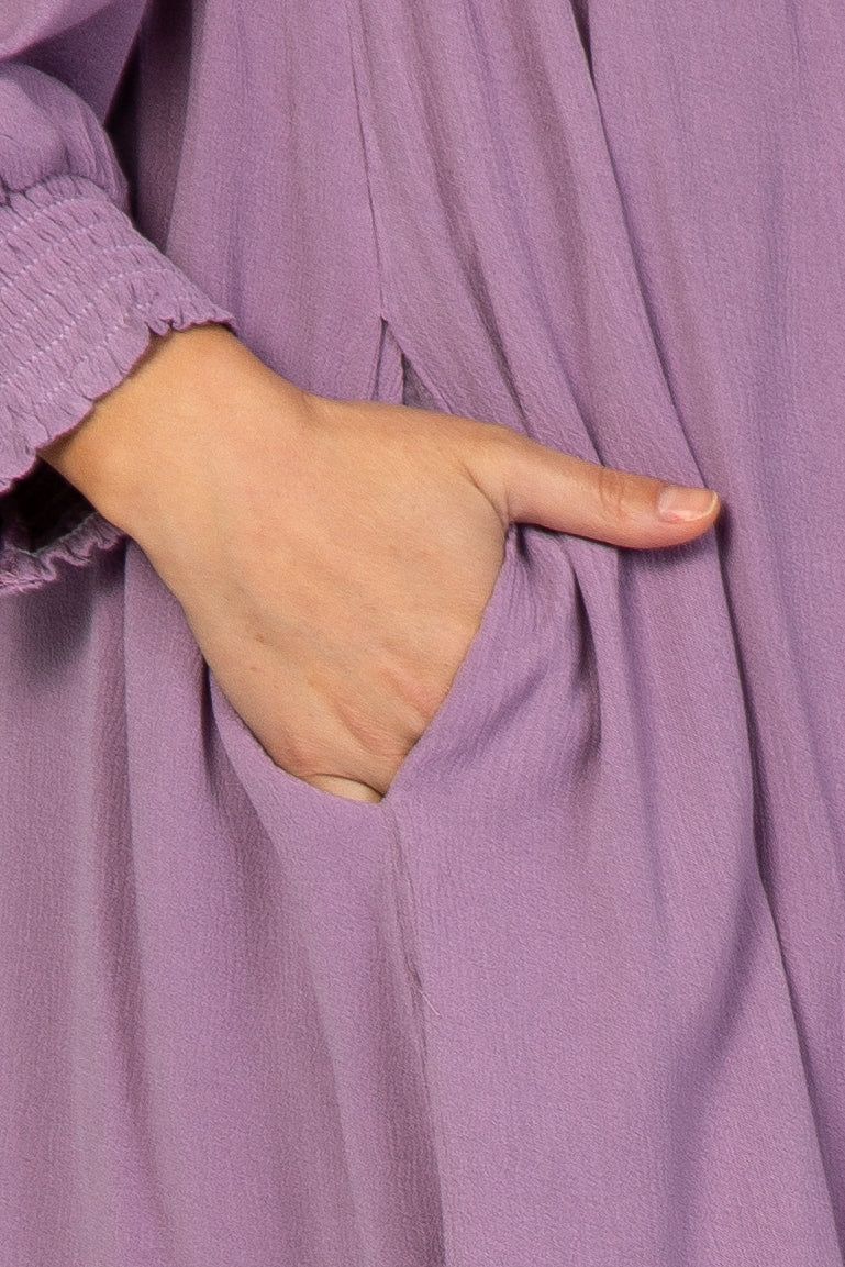 Light Purple Smocked Maternity Mini Dress sold by Pinkblush product image thumbnail 4