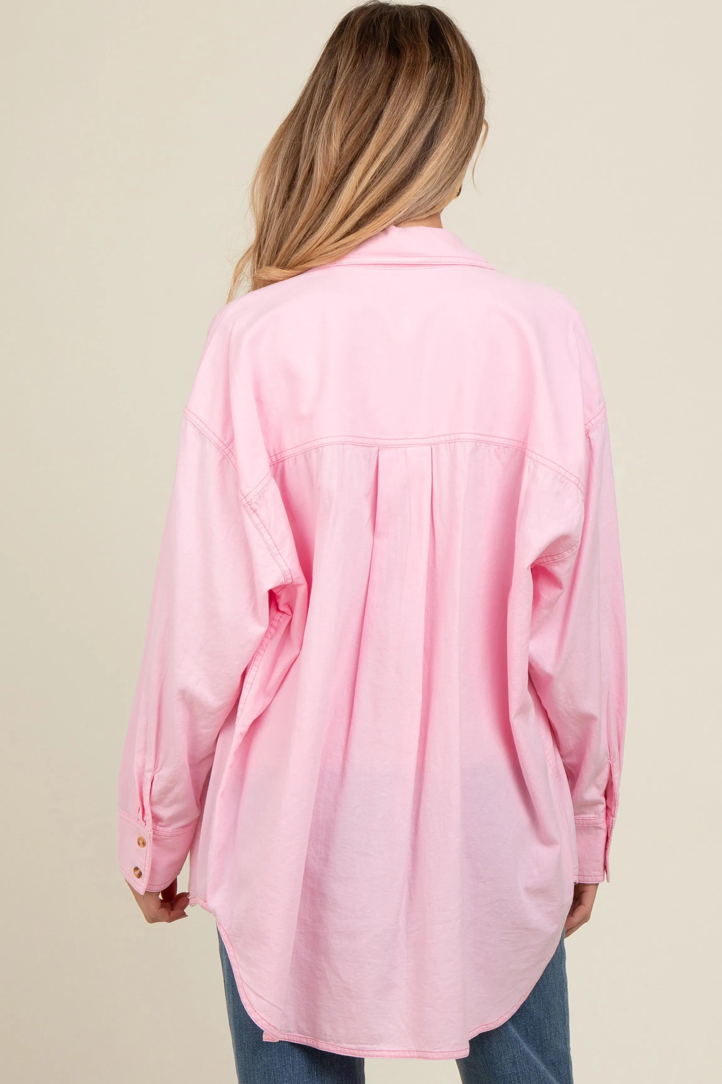 Pink Chambray Button Down Maternity Top sold by Pinkblush product image thumbnail 4