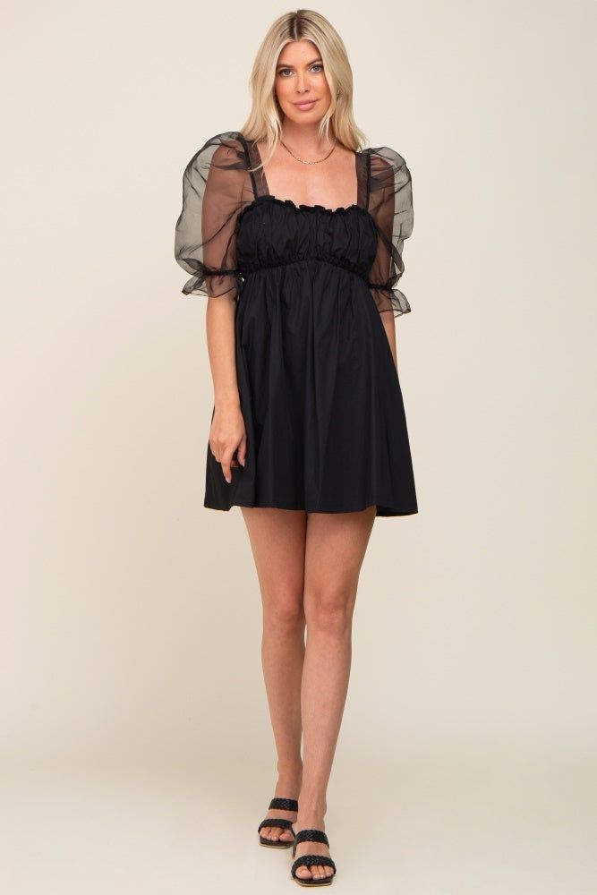 Black Mesh Sleeve Mini Dress sold by Pinkblush product image thumbnail 5