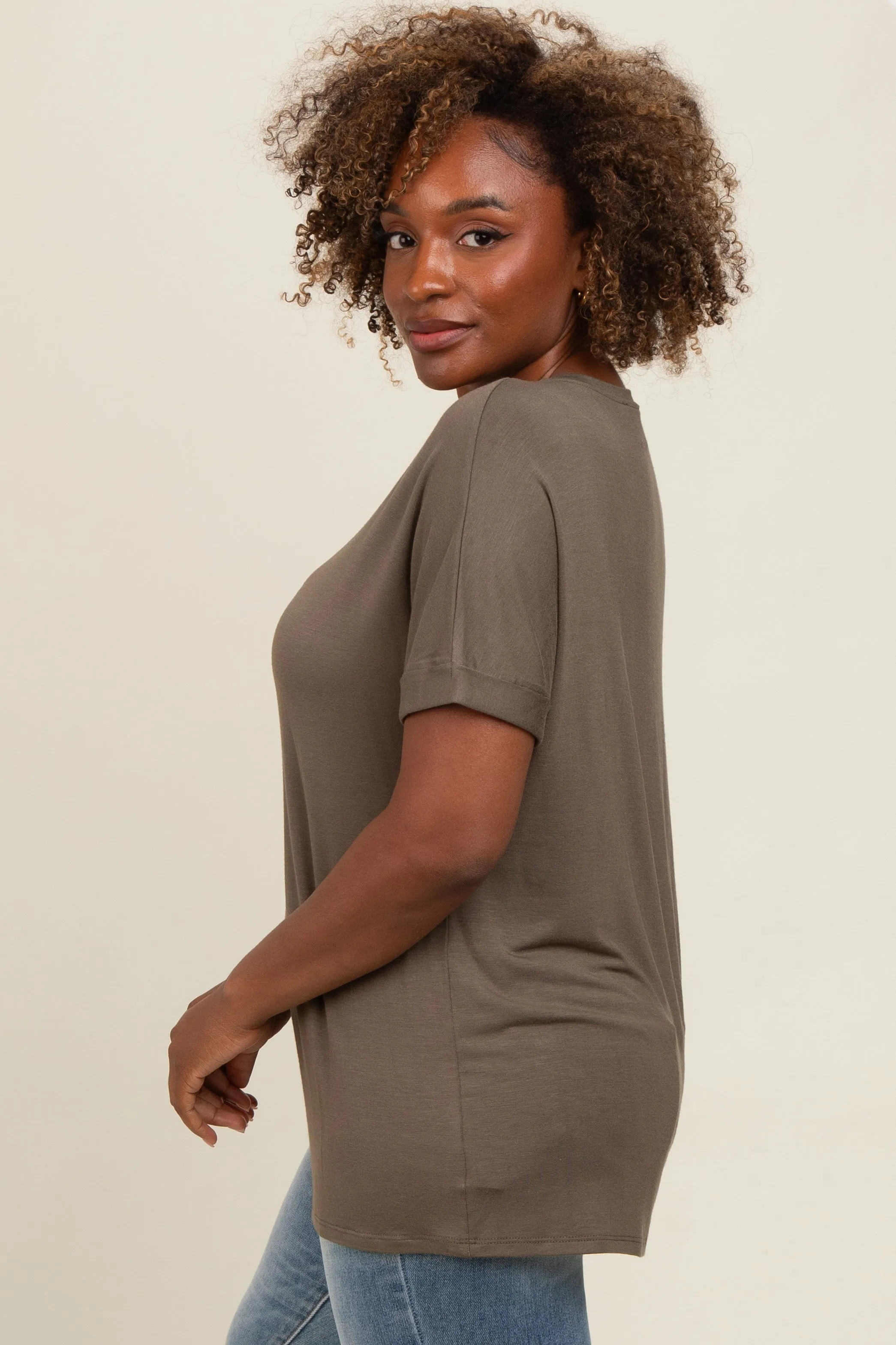 Olive Relaxed Fit T-Shirt sold by Pinkblush product image thumbnail 2