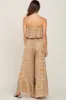 Taupe Floral Sleeveless Wide Leg Maternity Jumpsuit sold by Pinkblush